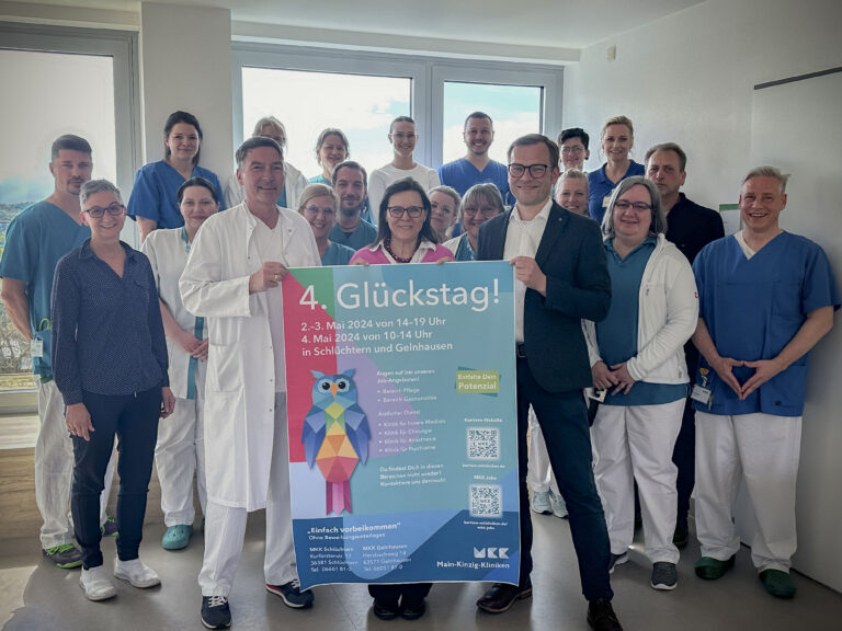 4. „Glückstags-Woche“ in Main-Kinzig-Kliniken Kennenlernaktion für interessierte Bewerber vom 2.-4. Mai in Gelnhausen und Schlüchtern